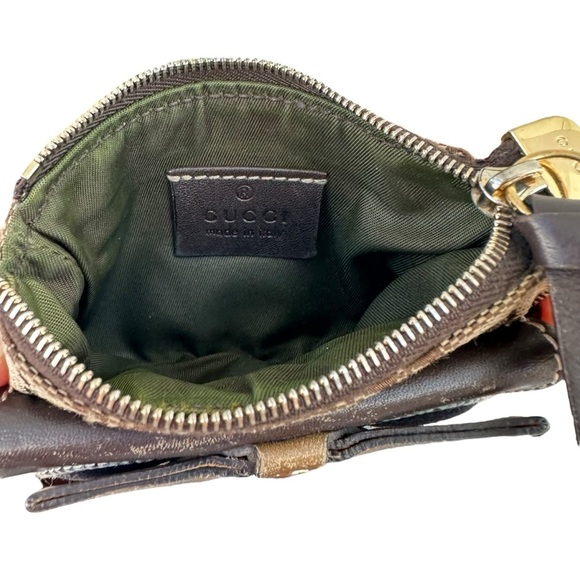 Authentic GUCCI Tan GG Monogram Canvas & Brown Leather Teddy Bear Card Holder - Picture 12 of 16